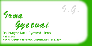 irma gyetvai business card